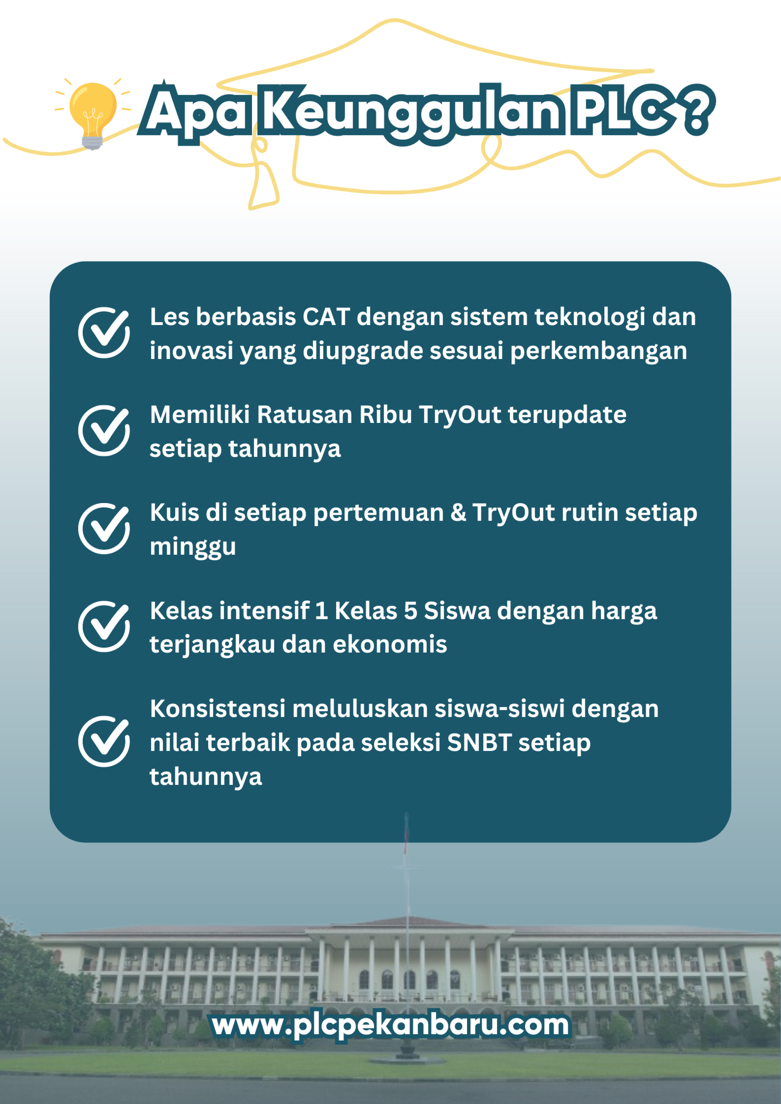 apa keunggulan bimbel snbt di bimbel plc pekanbaru